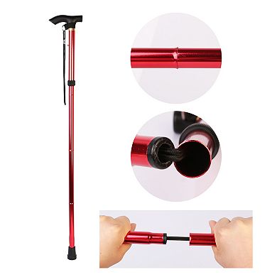 Adjustable Folding Travel Hiking Stick Aluminum Alloy Walking Cane