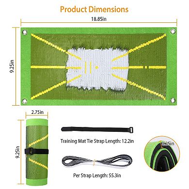 18.85x9.25x0.35'', Green, Golf Training Mat For Indoor, Outdoor