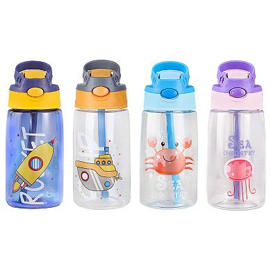 Kids, 16.2oz, Leak-proof Water Bottle With Straw