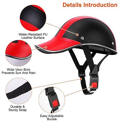 Adjustable Safety Bicycle Helmet Windproof Bike Helmet With Sunshade Baseball Cap