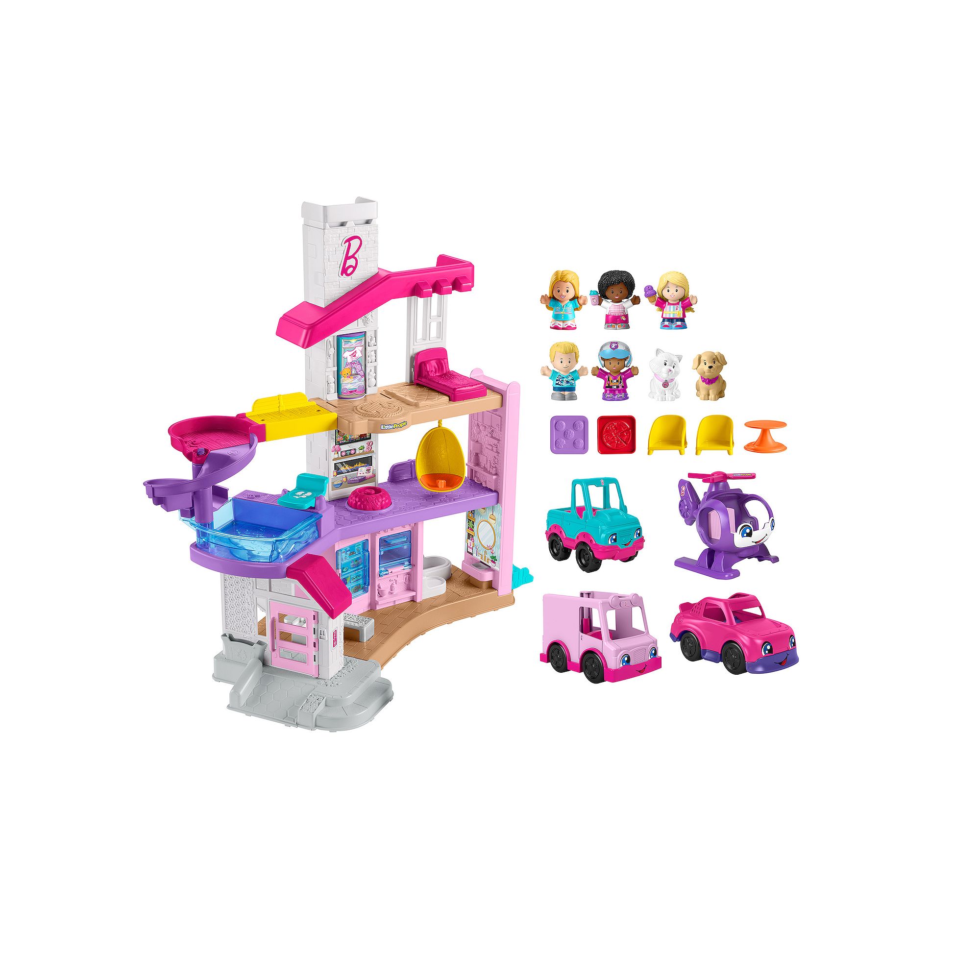 Fisher-Price Little People Barbie® Dream House Playset with Vehicles & Fig