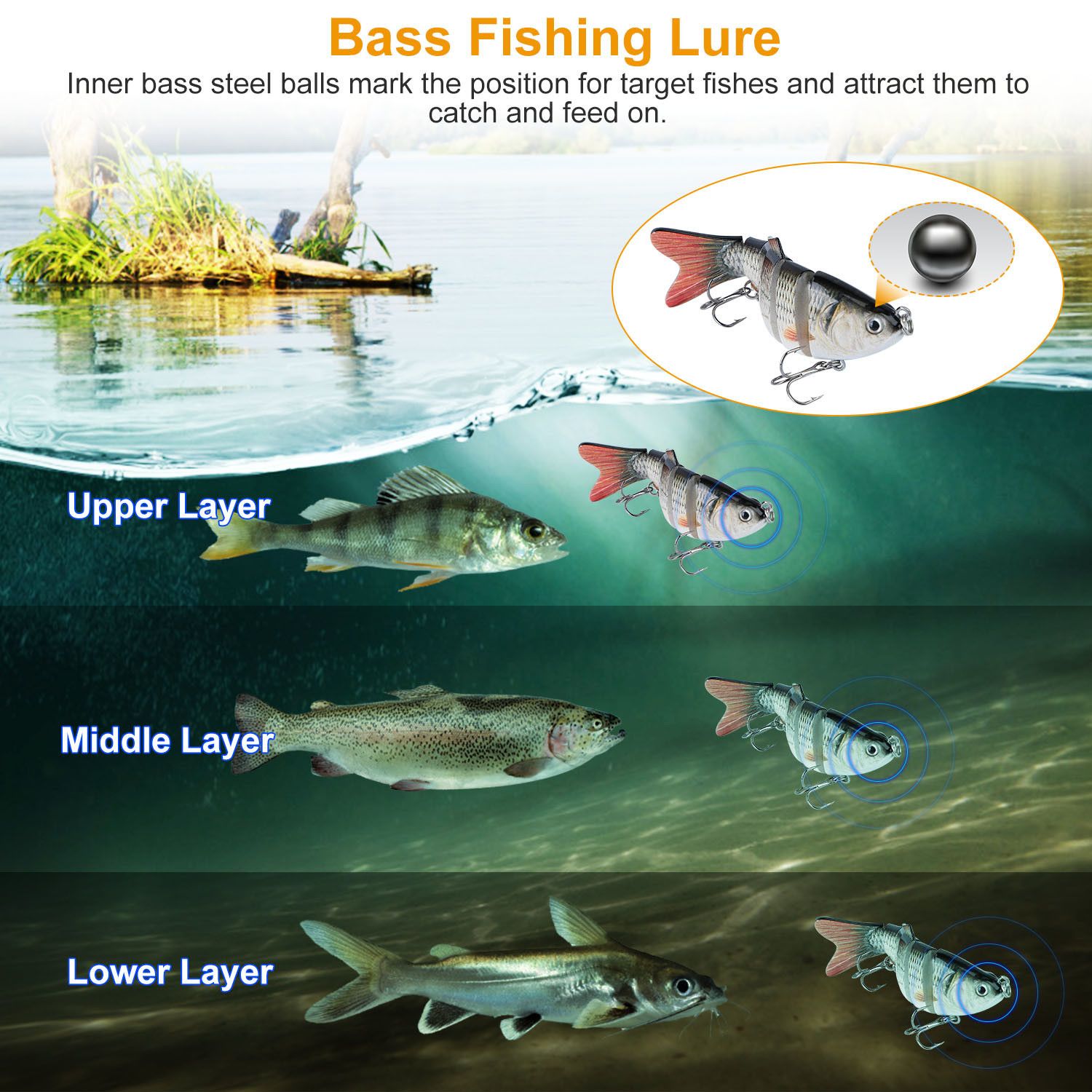 10cm-20g, Bass Fishing Lure Set Of 4