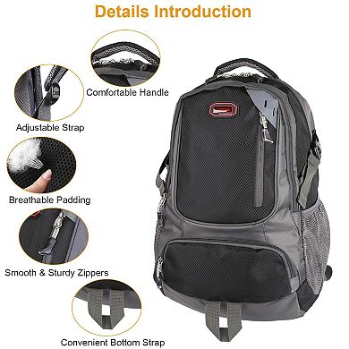 Black, School Shoulder Bag With Adjustable Straps And Dual-water Bottle Pouch