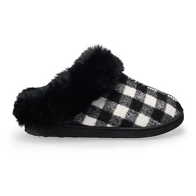 LC Lauren Conrad Allis Faux Fur Cuff Clog Women s Slippers