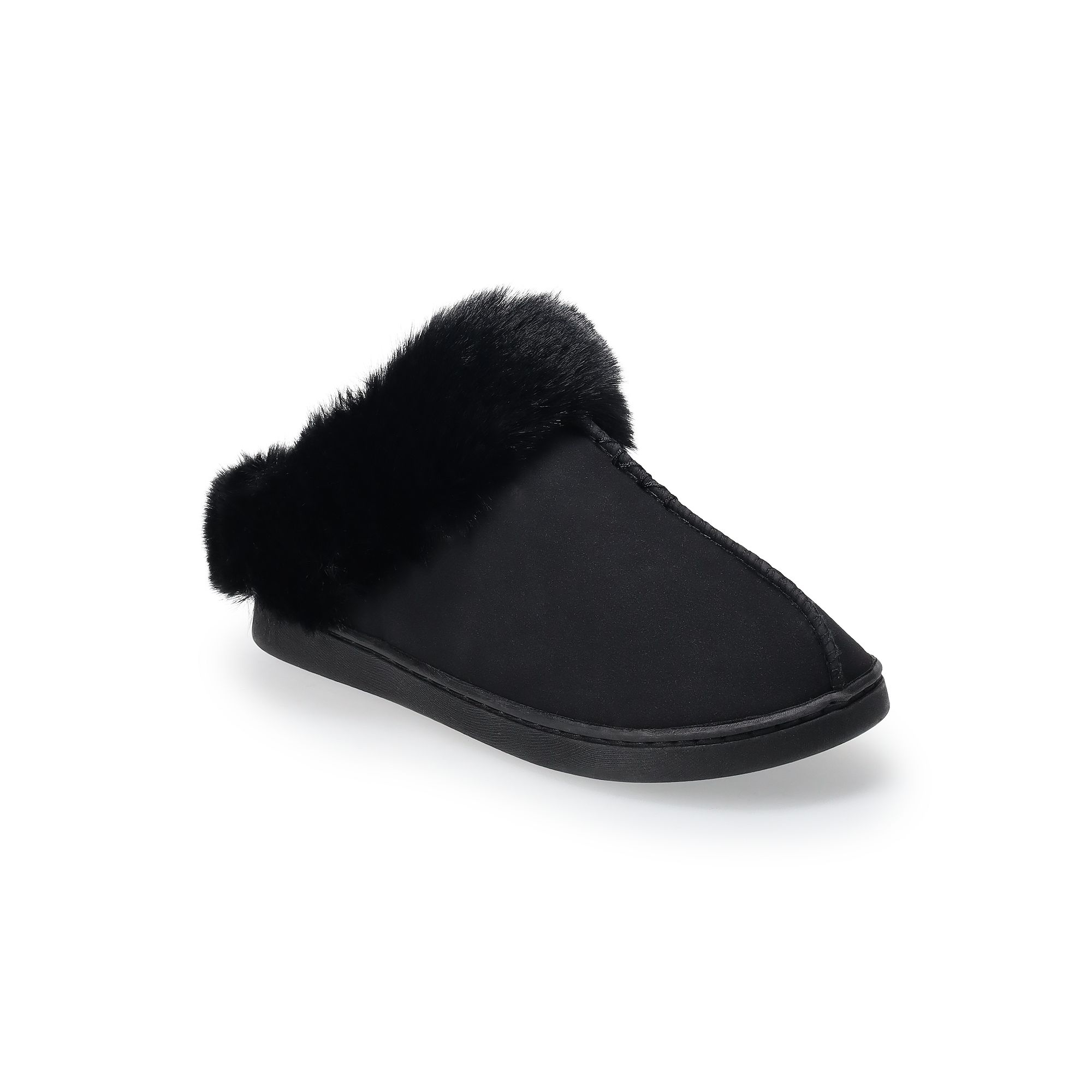 LC Lauren Conrad Allis Faux Fur Cuff Clog Womens Slippers, Size: Small, Bl