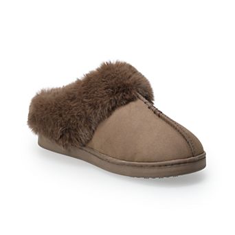 LC Lauren Conrad Allis Faux Fur Cuff Clog Women's Slippers