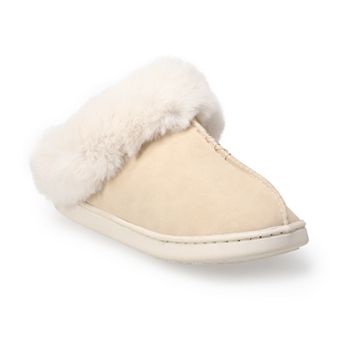 LC Lauren Conrad Allis Faux Fur Cuff Clog Women's Slippers
