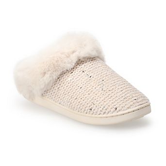 LC Lauren Conrad Allis Faux Fur Cuff Clog Women's Slippers