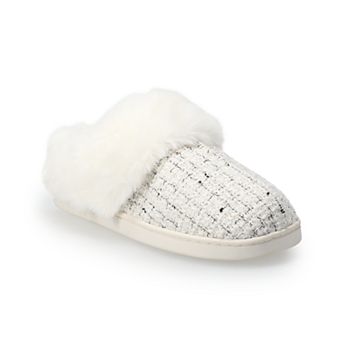 LC Lauren Conrad Allis Faux Fur Cuff Clog Women's Slippers