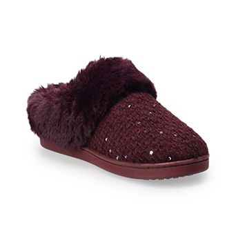 LC Lauren Conrad Allis Faux Fur Cuff Clog Women's Slippers