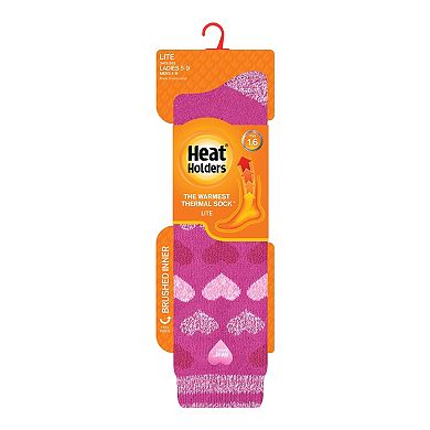 Women's Heat Holders Lite 5x Warmer Long Midweight Thermal Hearts Socks