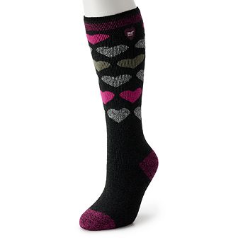 Women's Heat Holders Lite 5x Warmer Long Midweight Thermal Hearts Socks