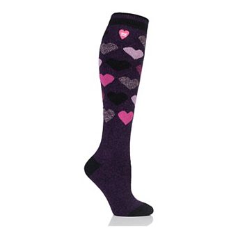 Women's Heat Holders Lite 5x Warmer Long Midweight Thermal Hearts Socks