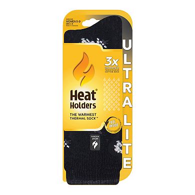 Women's Heat Holders Ultra Lite 3X Warmer Floral Crew Socks