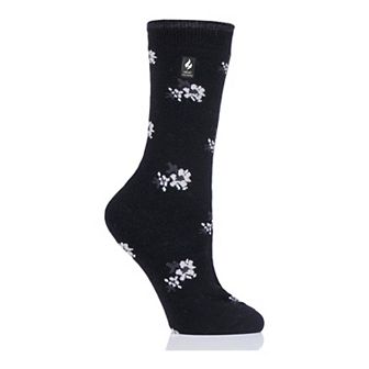 Women's Heat Holders Ultra Lite 3X Warmer Floral Crew Socks