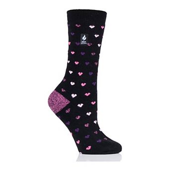 Women's Heat Holders Ultra Lite 3X Warmer Hearts Crew Socks