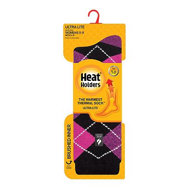 Women's Heat Holders Ultra Lite 3x Warmer Argyle Crew Socks