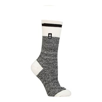 Women's Heat Holders Ultra Lite 3x Warmer Cream Block Twist Crew Socks