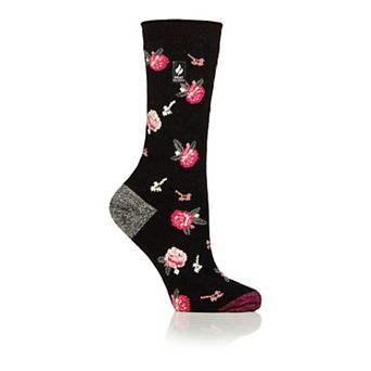 Women's Heat Holders Ultra Lite 3x Warmer Flower Crew Socks