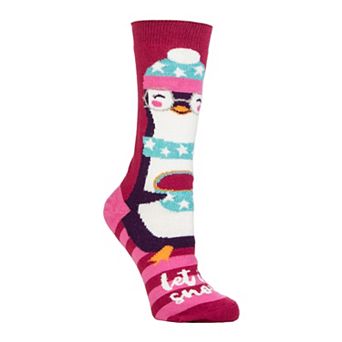 Women's Heat Holders Ultra Lite 3x Warmer Christmas Penguin Crew Socks