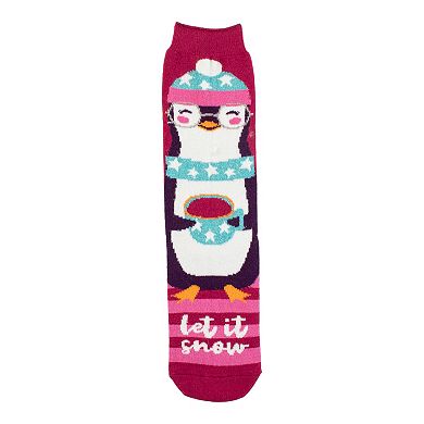 Women's Heat Holders Ultra Lite 3x Warmer xmas Penguin Crew Socks