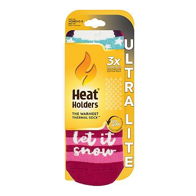 Women's Heat Holders Ultra Lite 3x Warmer xmas Penguin Crew Socks