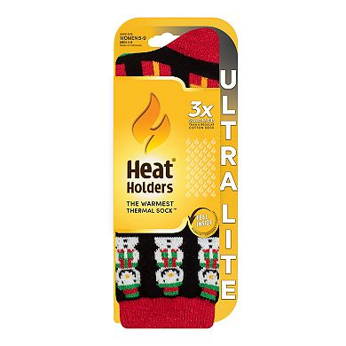 Women's Heat Holders Ultra Lite 3x Warmer Gingerbread Crew Socks