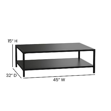 Taylor & Logan Collier Indoor / Outdoor Metal Patio Table with Storage Shelf