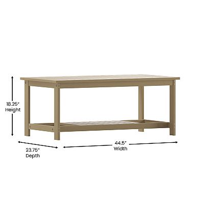 Taylor & Logan Charlestown All-Weather Two Tiered Adirondack Slatted Coffee Conversation Table