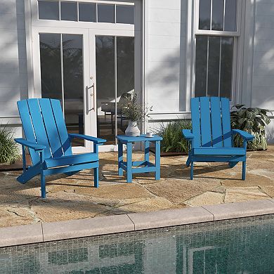 Taylor & Logan 3-Piece Charlestown All-Weather Adirondack Chairs & Side Table Set