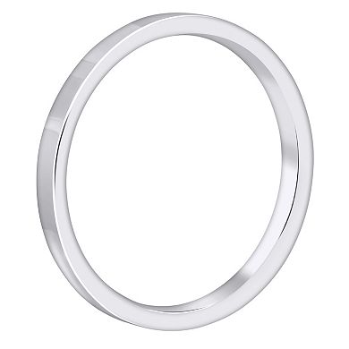 Alyson Layne Men's 10k White Gold Flat Comfort Fit Wedding Band