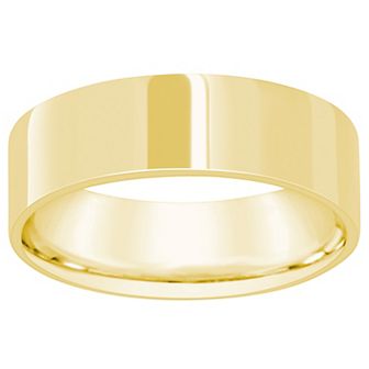 Alyson Layne Men's 14k Gold Flat Comfort Fit Wedding Band