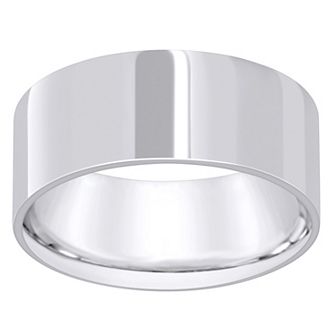 Alyson Layne Men's Platinum Flat Comfort Fit Wedding Band