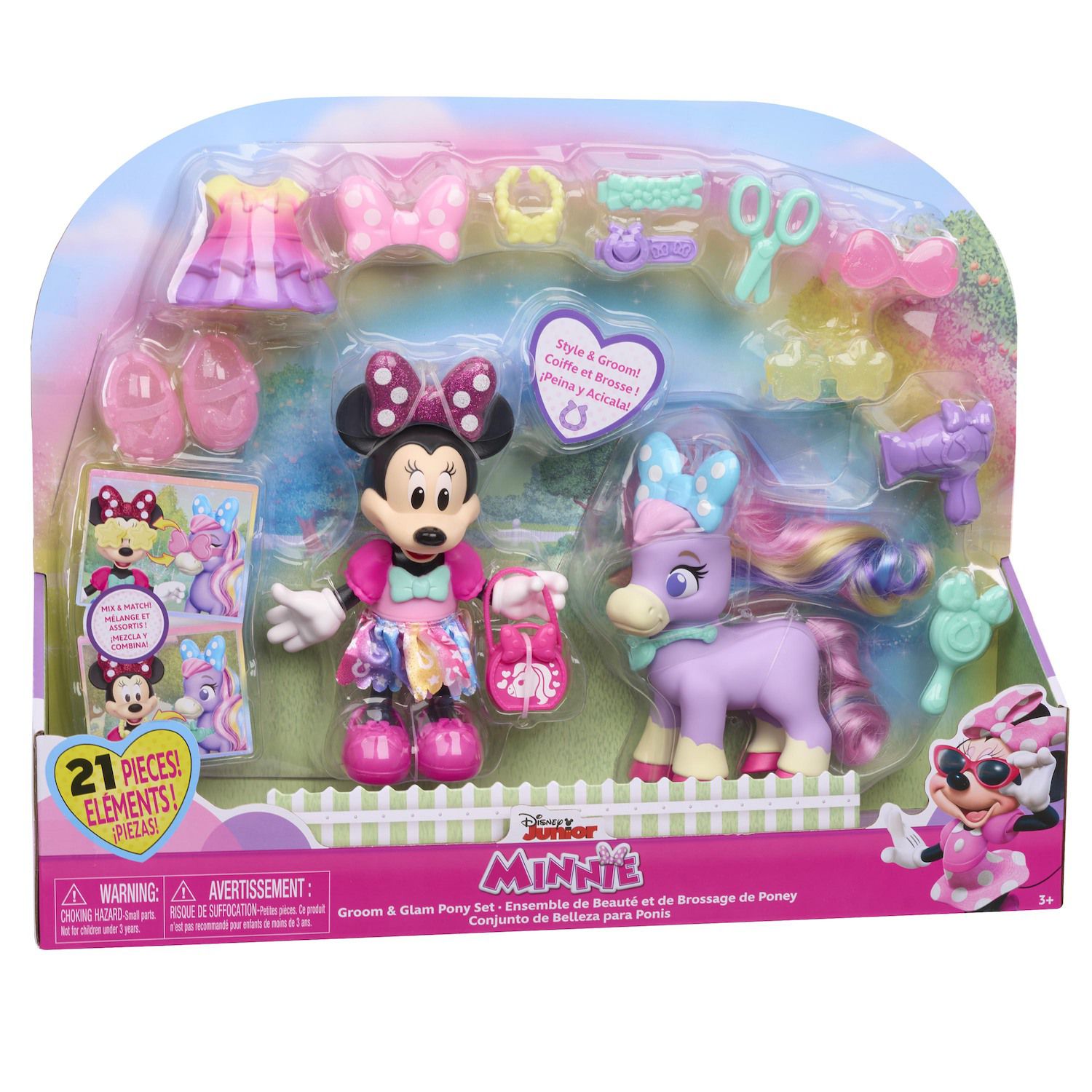 Детские куклы Disney Junior Minnie Mouse Groom & Glam Pony Set — фото 3