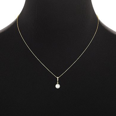 PRIMROSE Sterling Silver Simulated Pearl & Cubic Zirconia Pendant Necklace & Stud Earrings Set