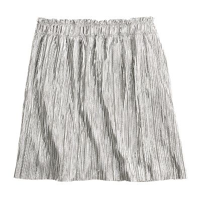 Girls 6 20 SO Shiny Pleated Skirt in Regular Plus Size