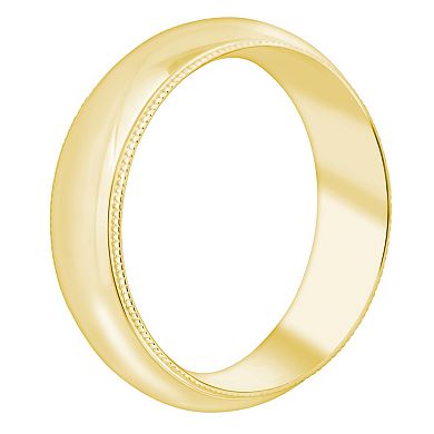 Alyson Layne Men's 14k Gold Milgrain Comfort Fit Wedding Band