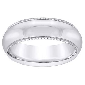 Alyson Layne Men's 18k Gold Milgrain Comfort Fit Wedding Band