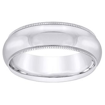 Alyson Layne Men's 18k Gold Milgrain Comfort Fit Wedding Band