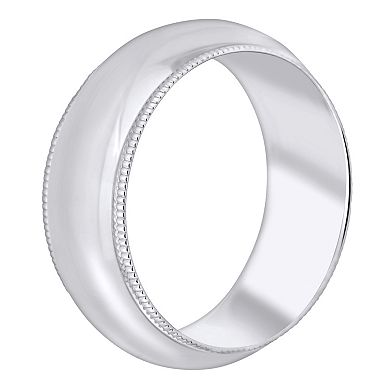 Alyson Layne Men's 14k Gold Milgrain Comfort Fit Wedding Band