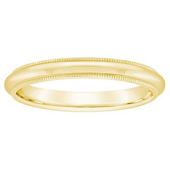 Alyson Layne Men's 14k Gold Milgrain Comfort Fit Wedding Band