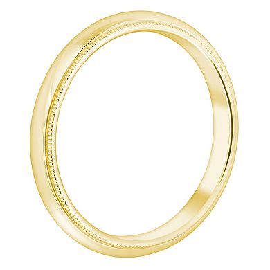 Alyson Layne Men's 14k Gold Milgrain Comfort Fit Wedding Band