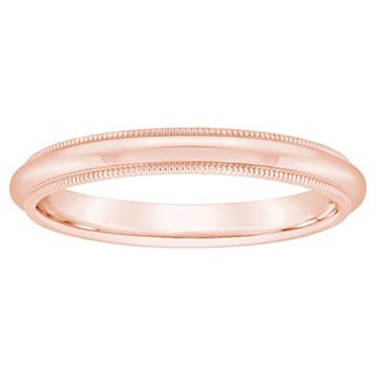 Alyson Layne 14k Rose Gold Milgrain Comfort Fit Wedding Band