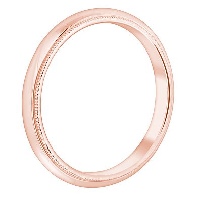 Alyson Layne 14k Rose Gold Milgrain Comfort Fit Wedding Band