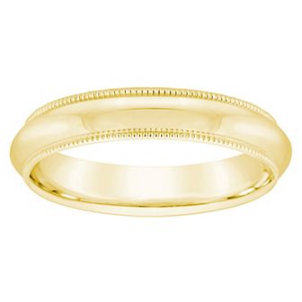 Alyson Layne Men's 14k Gold Milgrain Comfort Fit Wedding Band