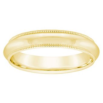 Alyson Layne Men's 14k Gold Milgrain Comfort Fit Wedding Band