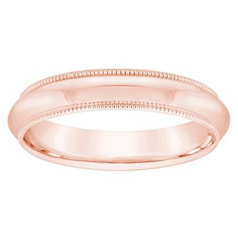 Alyson Layne Men's 18k White Gold Milgrain Comfort Fit Wedding Band