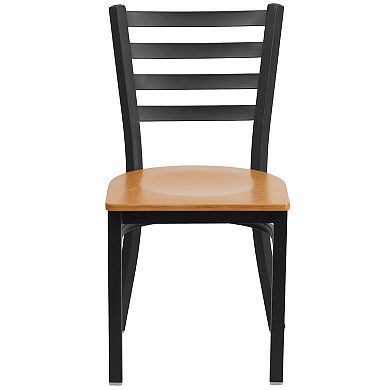 Emma And Oliver 2 Pack Ladder Back Metal Restaurant Chair