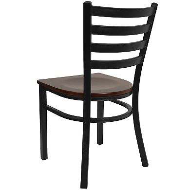 Emma And Oliver 2 Pack Ladder Back Metal Restaurant Chair