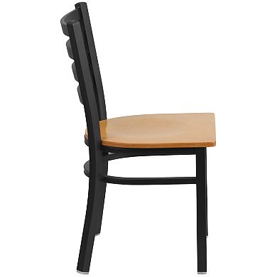 Emma And Oliver 2 Pack Ladder Back Metal Restaurant Chair